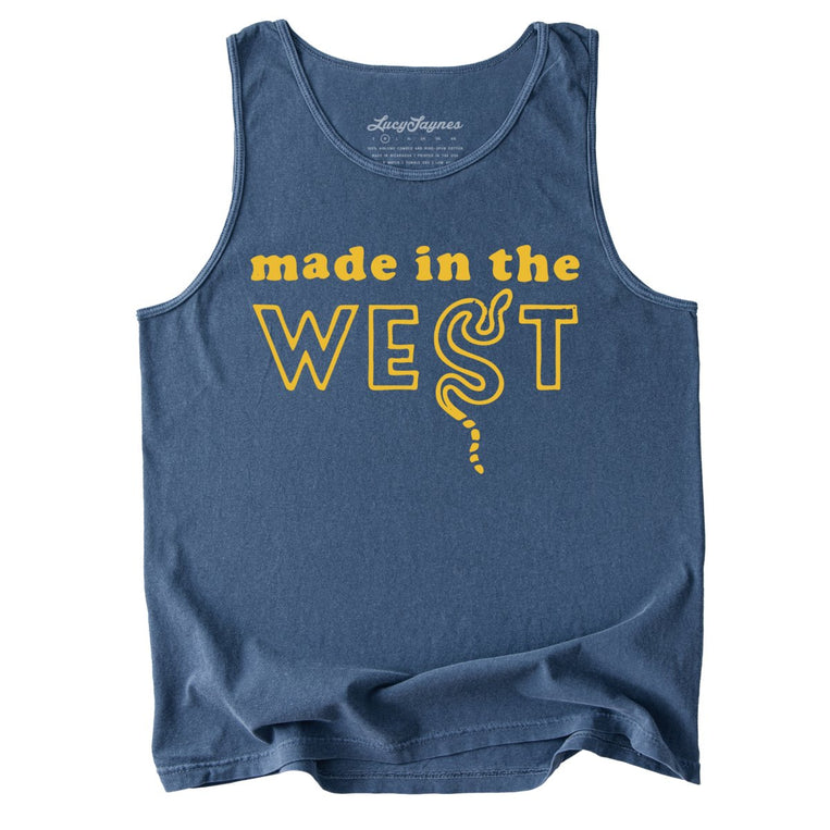 Made In The West Comfort Colors Graphic Tank Top - Denim
