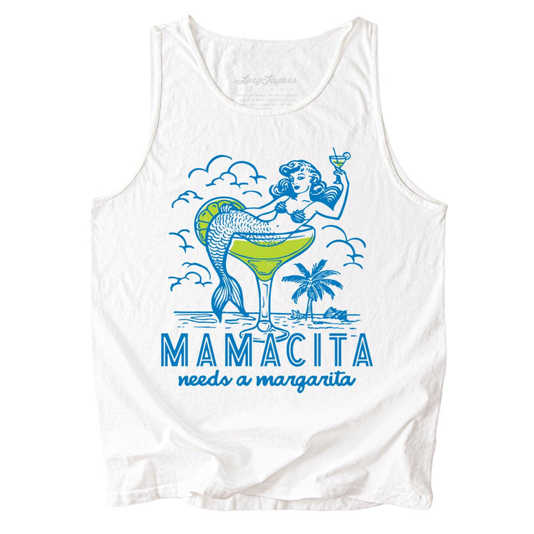 Mamacita Needs A Margarita Comfort Colors Graphic Tank Top - White