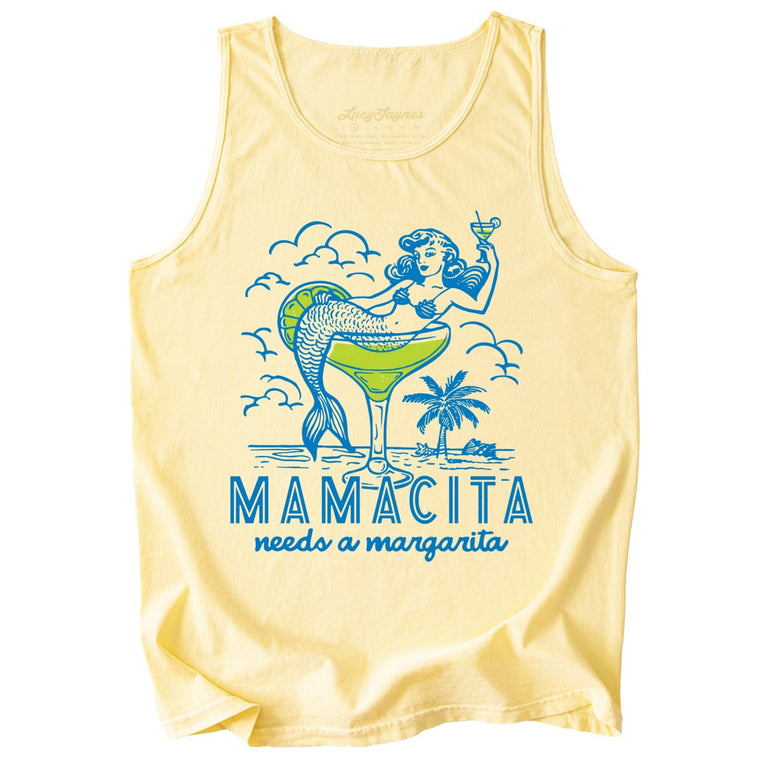 Mamacita Needs A Margarita Comfort Colors Graphic Tank Top - Butter