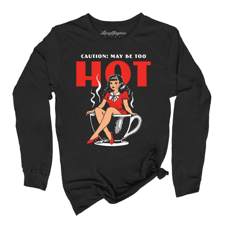 May Be Too Hot Coffee Pinup - Black - Front