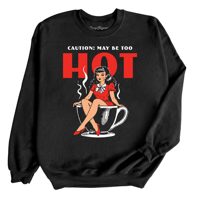 May Be Too Hot Coffee Pinup - Black - Front