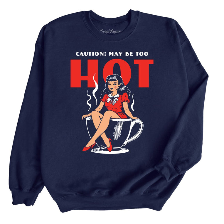 May Be Too Hot Coffee Pinup - Navy - Front