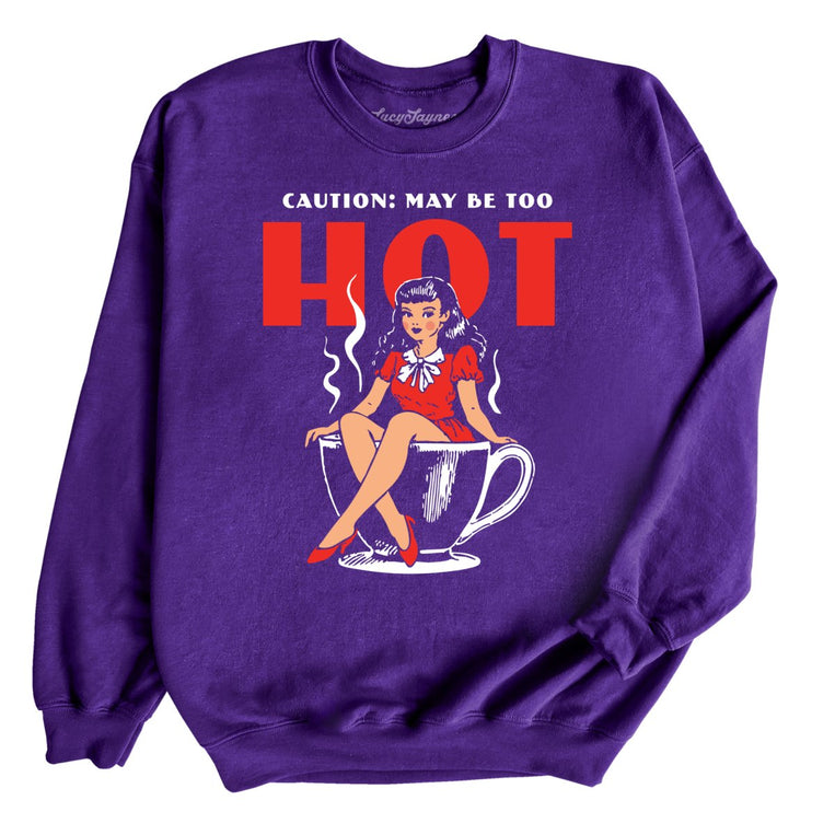 May Be Too Hot Coffee Pinup - Purple - Front