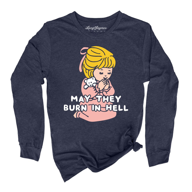 May They Burn in Hell - Heather Navy - Full Front
