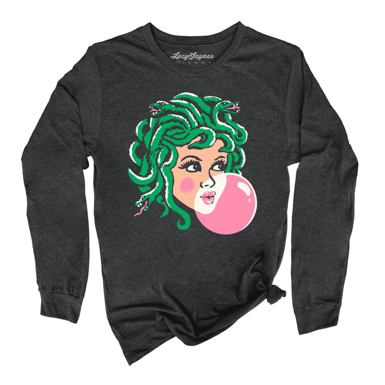 Medusa Bubblegum - Dark Grey Heather - Unisex Long Sleeve T-Shirt