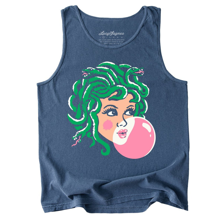 Medusa Bubblegum Comfort Colors Graphic Tank Top - Denim