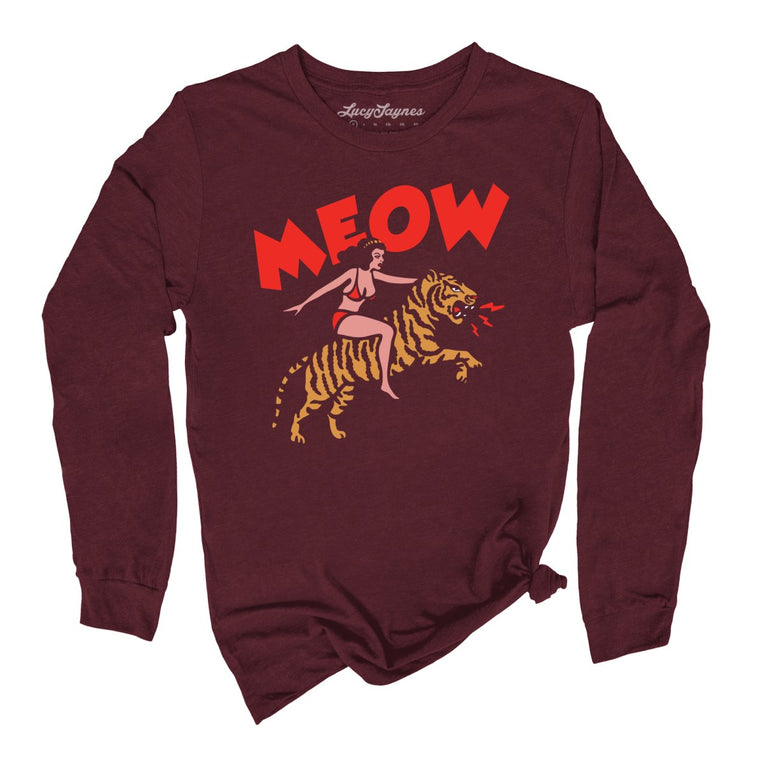 Meow Tiger - Maroon - Front