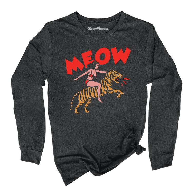 Meow Tiger - Dark Grey Heather - Front