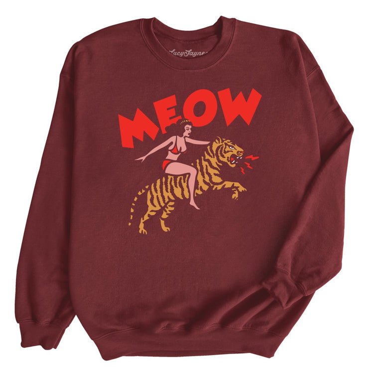 Meow Tiger - Maroon - Front