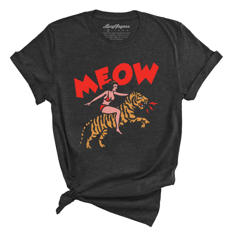 Meow Tiger - Dark Grey Heather - Front