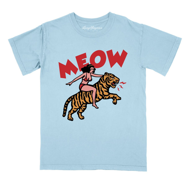 Meow Tiger - Chambray - Comfort Colors Tee