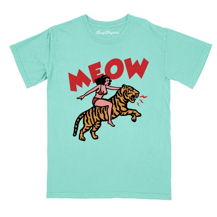 Meow Tiger - Chalky Mint - Comfort Colors Tee