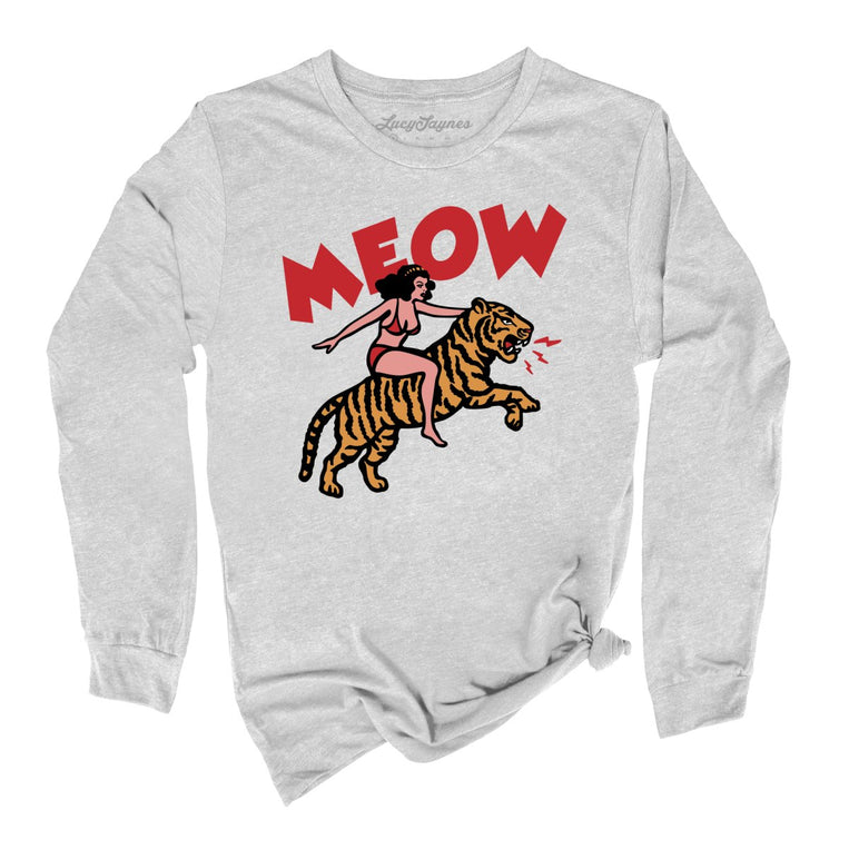 Meow Tiger - Athletic Heather - Front