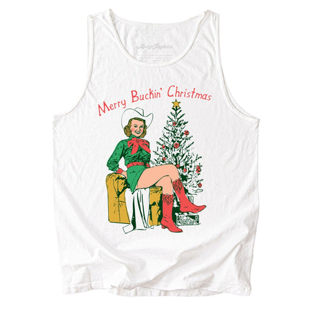 Merry Buckin' Christmas Comfort Colors Tank Top