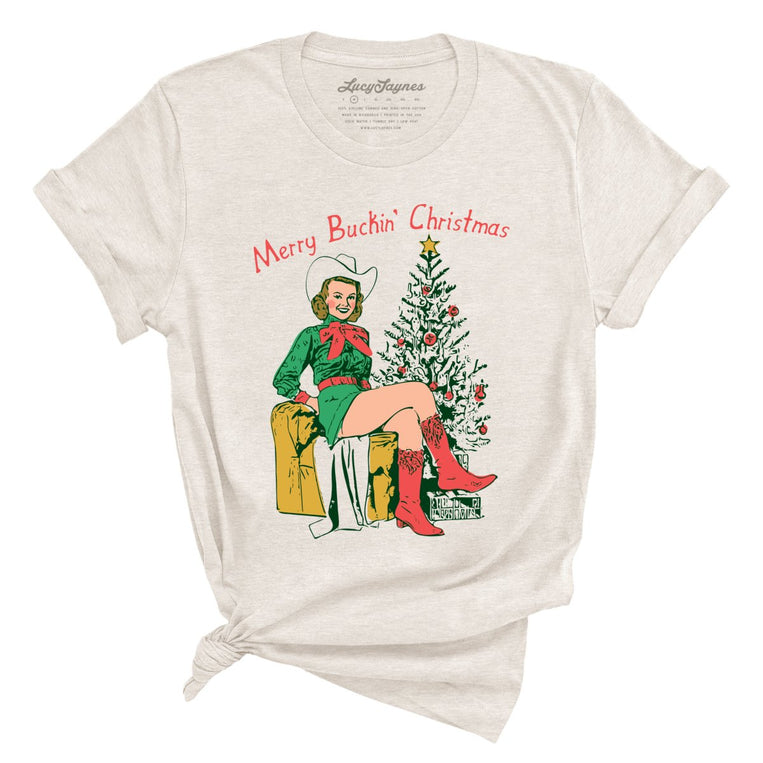 Merry Buckin' Christmas - Heather Dust - Full Front