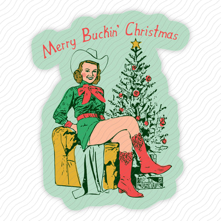Merry Buckin' Christmas Sticker