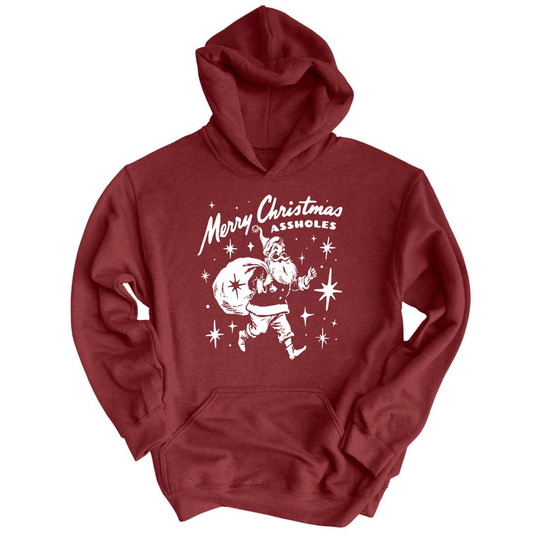Merry Christmas Assholes - Maroon - Unisex Hoodie