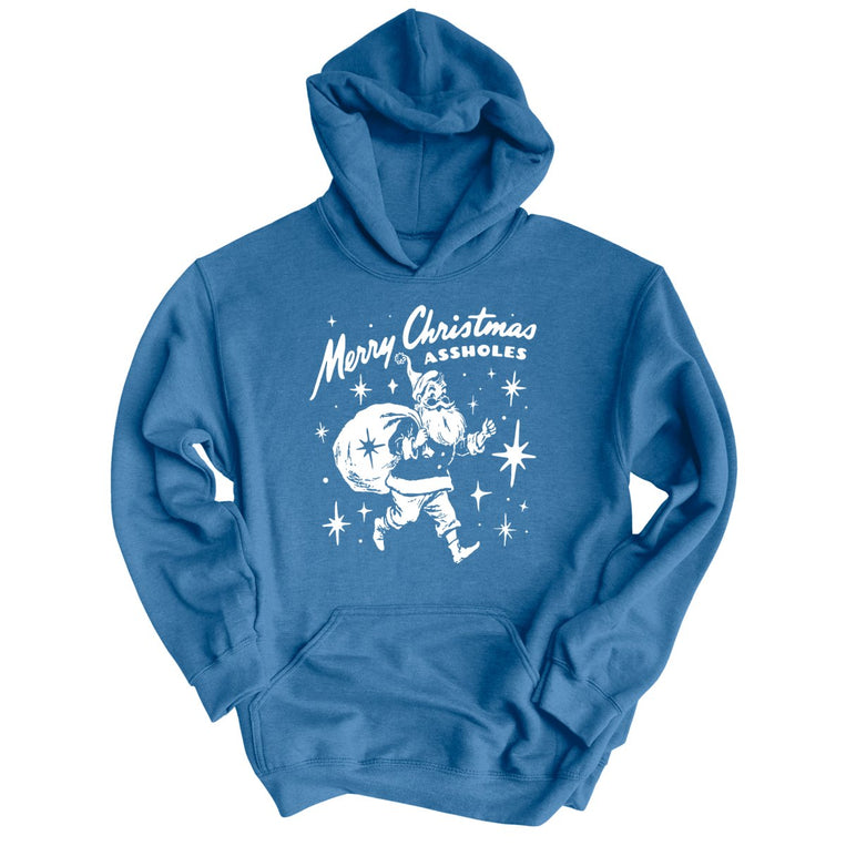 Merry Christmas Assholes - Indigo Blue - Unisex Hoodie
