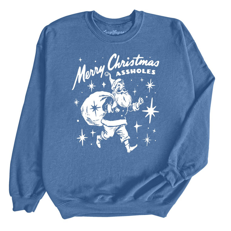 Merry Christmas Assholes - Indigo Blue - Unisex Sweatshirt