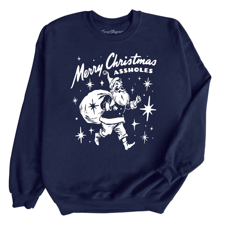Merry Christmas Assholes - Navy - Unisex Sweatshirt