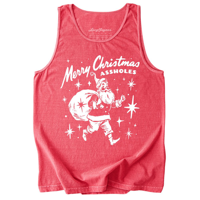 Merry Christmas Assholes Tank Top - Watermelon - Tank Top