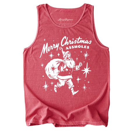 Merry Christmas Assholes Comfort Colors Tank Top
