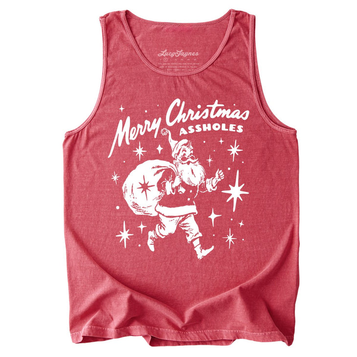 Merry Christmas Assholes Comfort Colors Tank Top