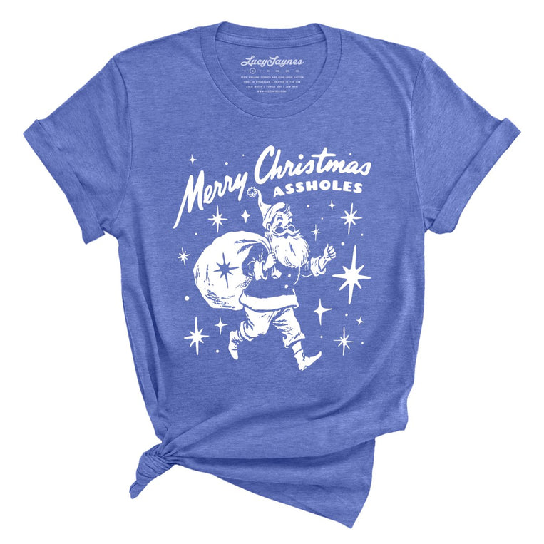 Merry Christmas Assholes - Heather Columbia Blue - Unisex T-Shirt