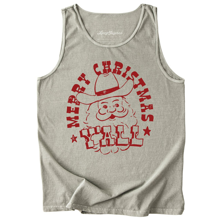 Merry Christmas Y'all Comfort Colors Graphic Tank Top - Sandstone
