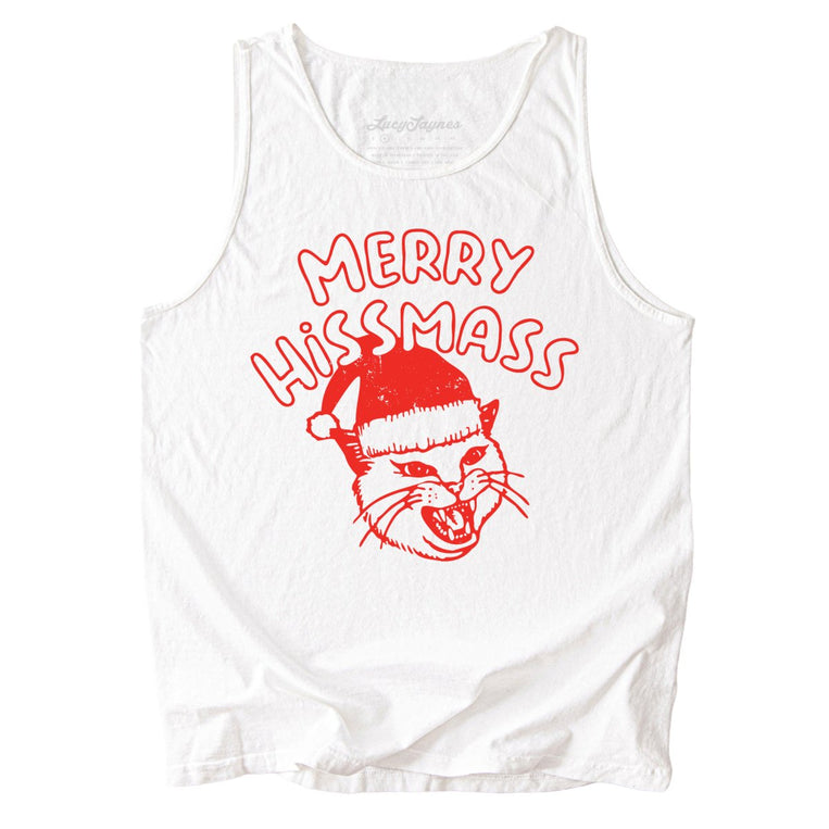Merry Hissmass Comfort Colors Graphic Tank Top - White