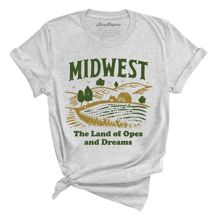 Midwest Land of Opes and Dreams - Athletic Heather - Full Front