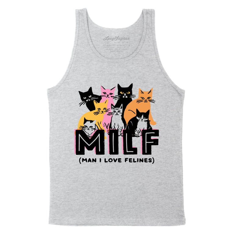 Milf Man I Love Felines - Athletic Heather - Unisex Tank Top