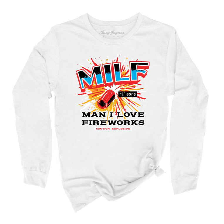 MILF Man I Love Fireworks - White - Full Front