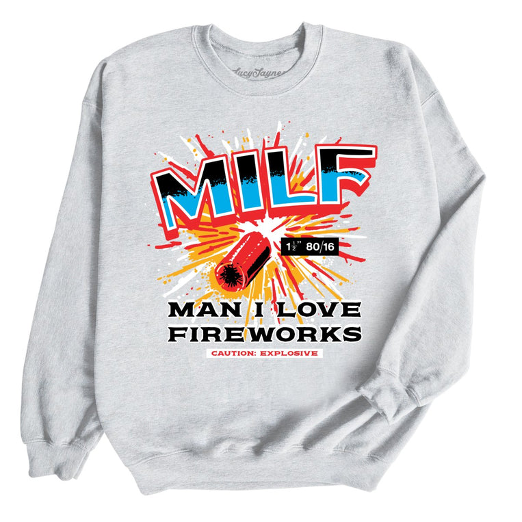 MILF Man I Love Fireworks - Ash - Full Front