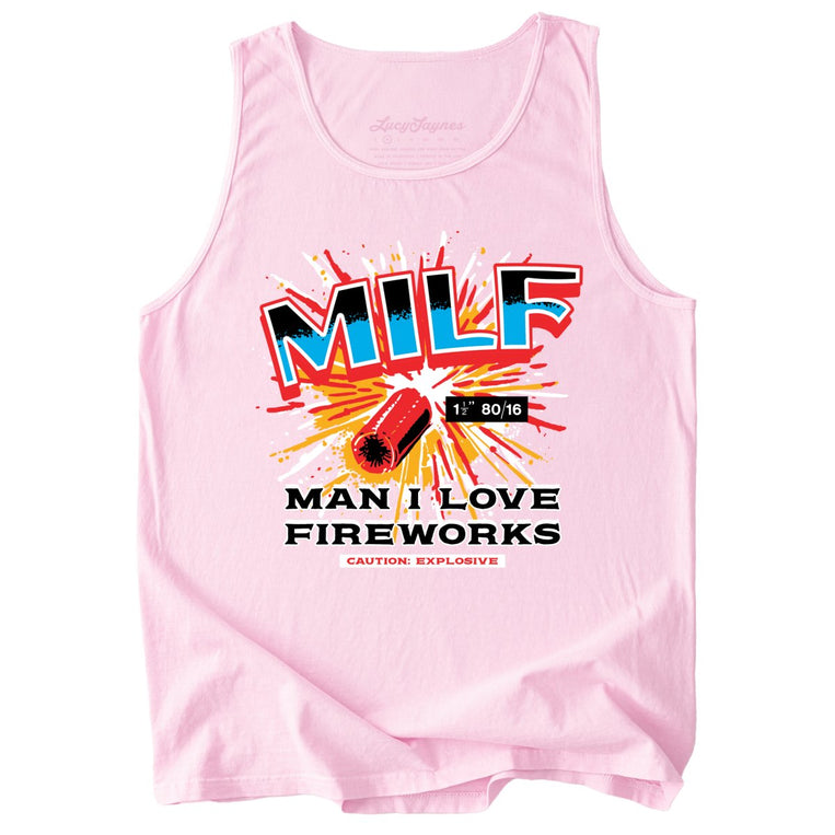 Man I Love Fireworks Comfort Colors Graphic Tank Top - Blossom