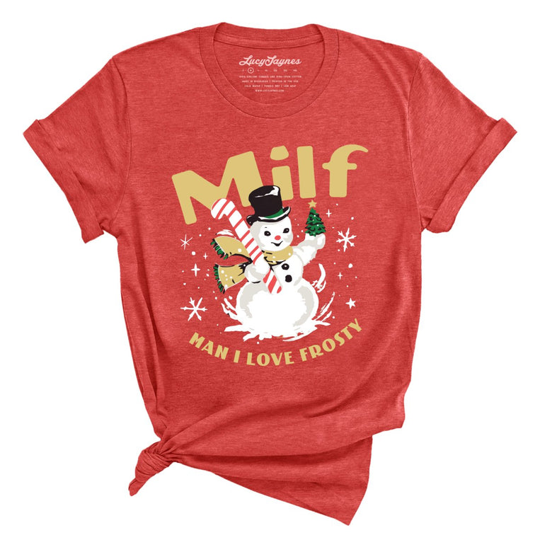 Milf Man I Love Frosty - Heather Red - Full Front