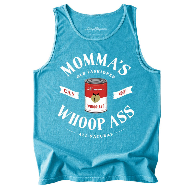 Momma's Can Of Whoop Ass Comfort Colors Graphic Tank Top - Sapphire