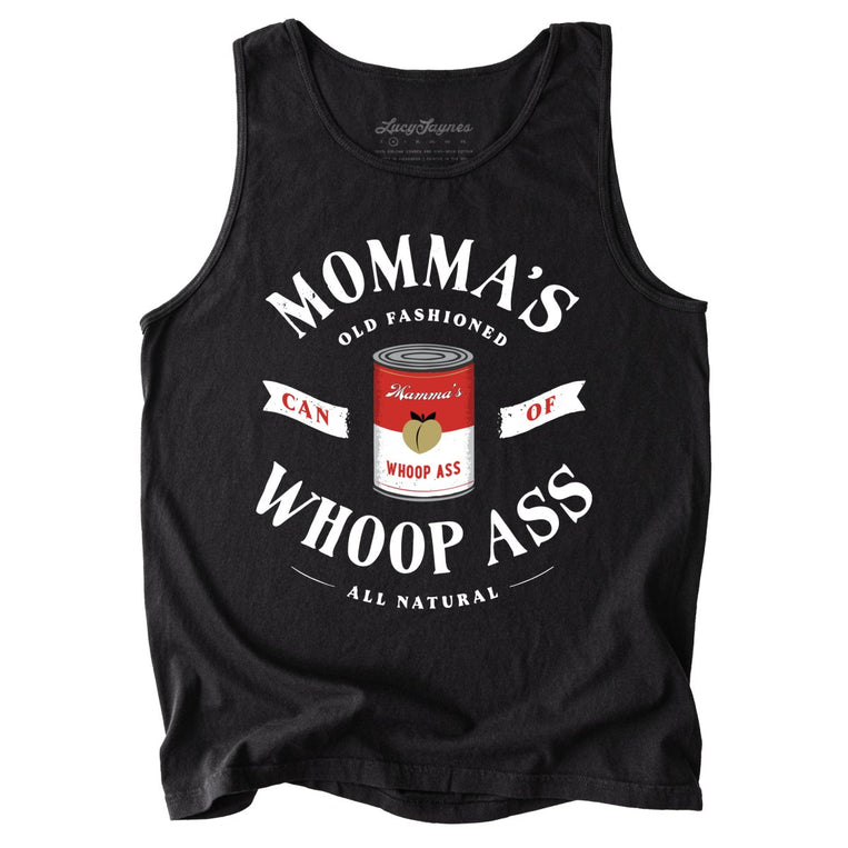 Momma's Can Of Whoop Ass Comfort Colors Graphic Tank Top - Black