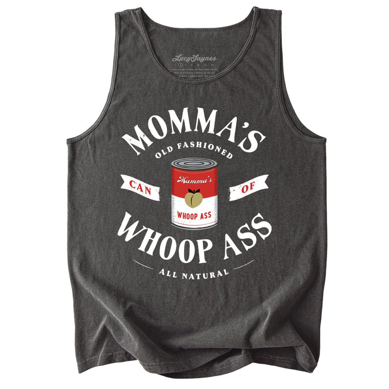 Momma's Can Of Whoop Ass Comfort Colors Graphic Tank Top - Pepper