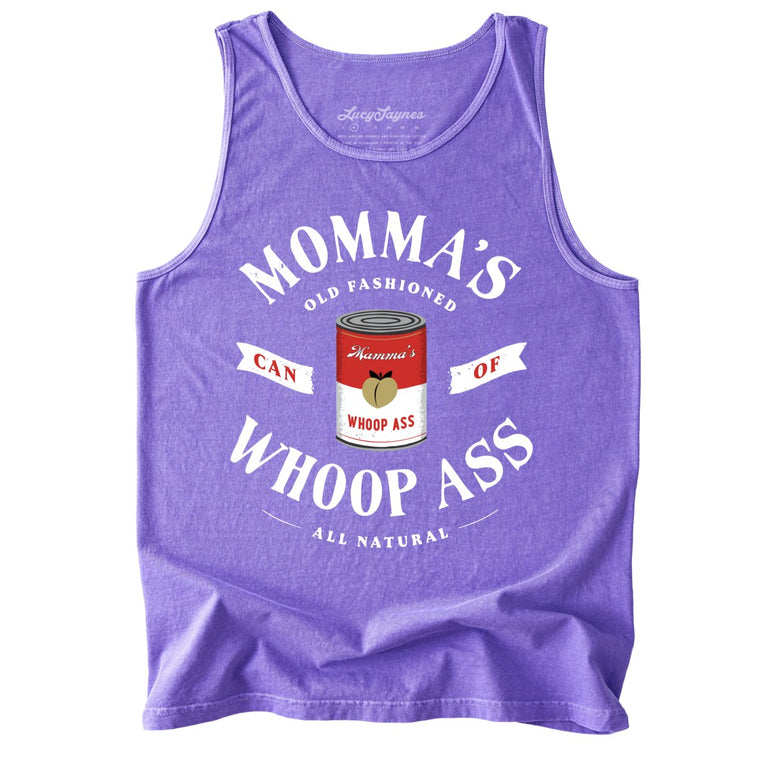 Momma's Can Of Whoop Ass Comfort Colors Graphic Tank Top - Violet