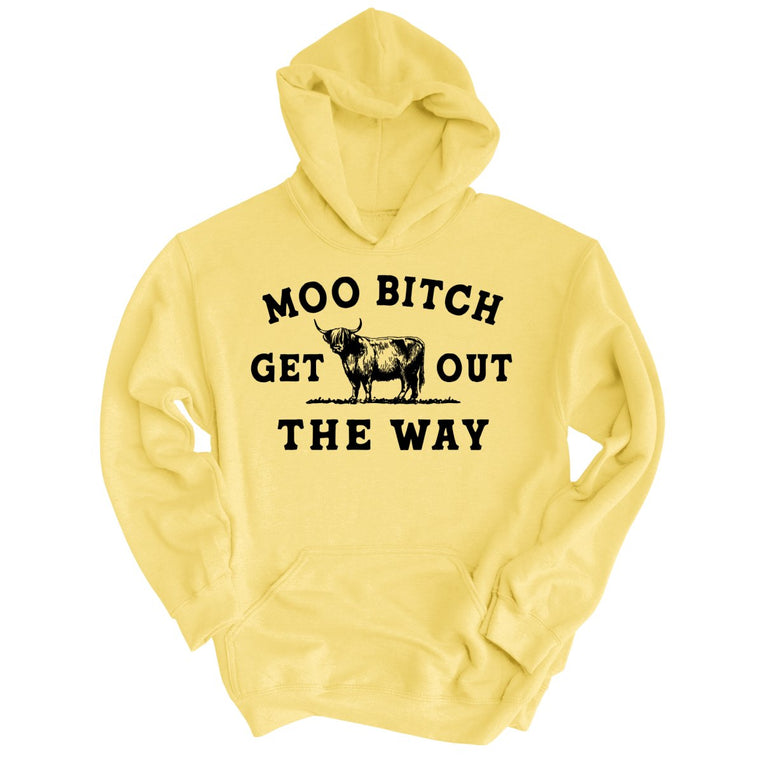 Moo Bitch Get Out The Way - Light Yellow - Full Front