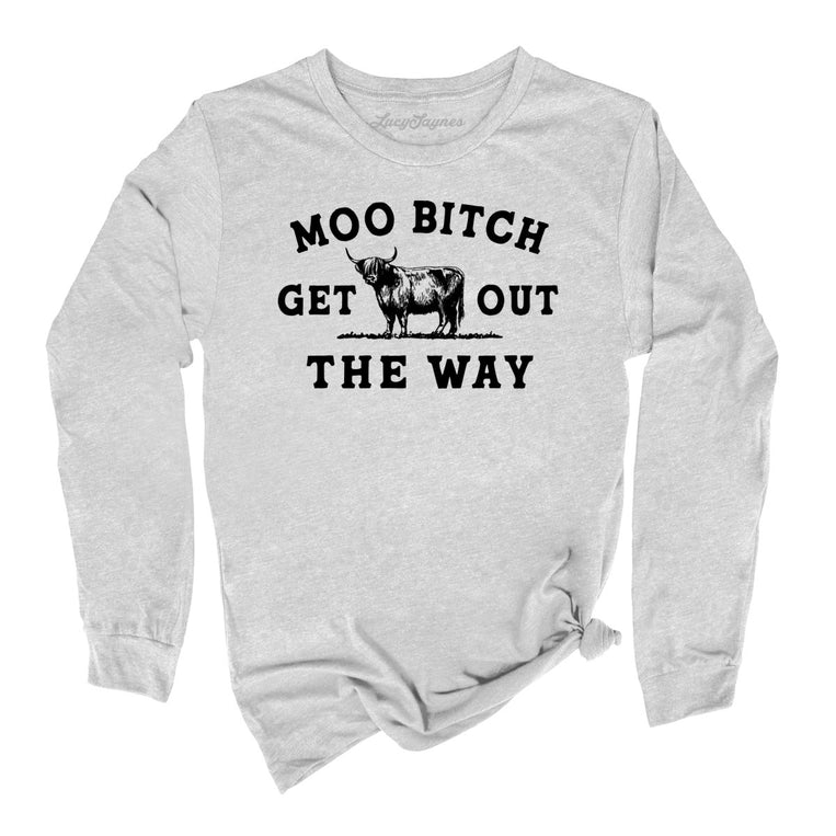 Moo Bitch Get Out The Way - Athletic Heather - Full Front