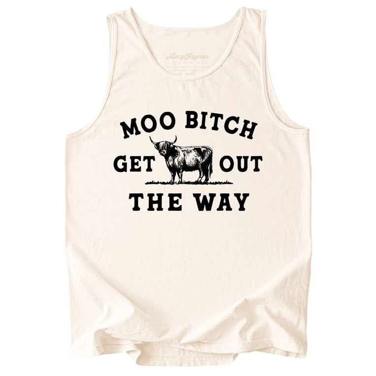 Moo Bitch Get Out The Way Comfort Colors Graphic Tank Top - Ivory