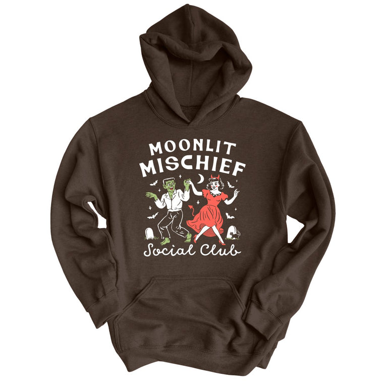 Moonlit Mischief Social Club - Dark Chocolate - Unisex Hoodie