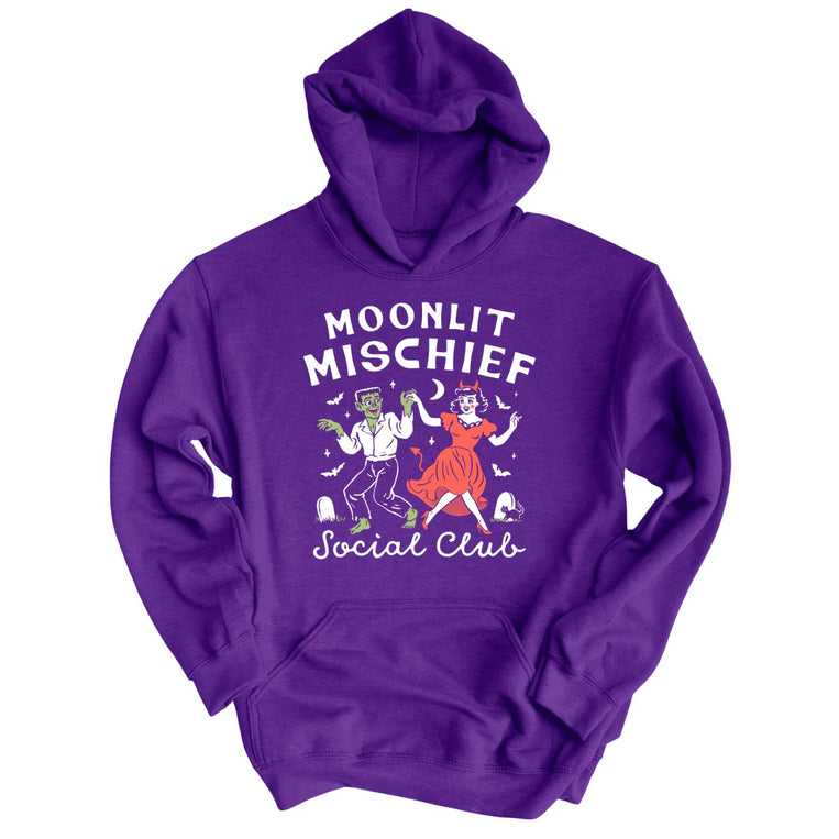 Moonlit Mischief Social Club - Purple - Unisex Hoodie