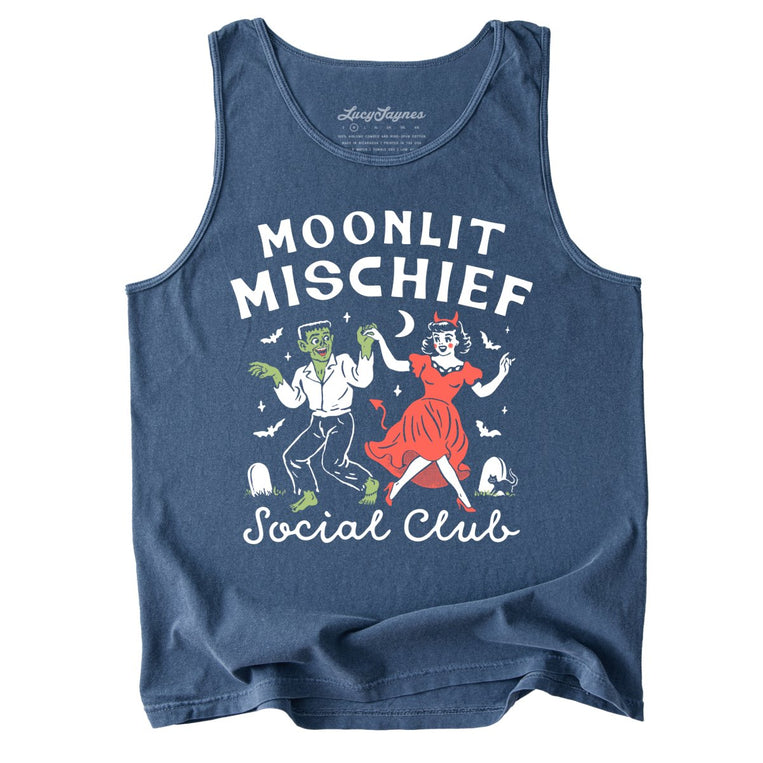 Moonlit Mischief Social Club - Denim - Tank Top