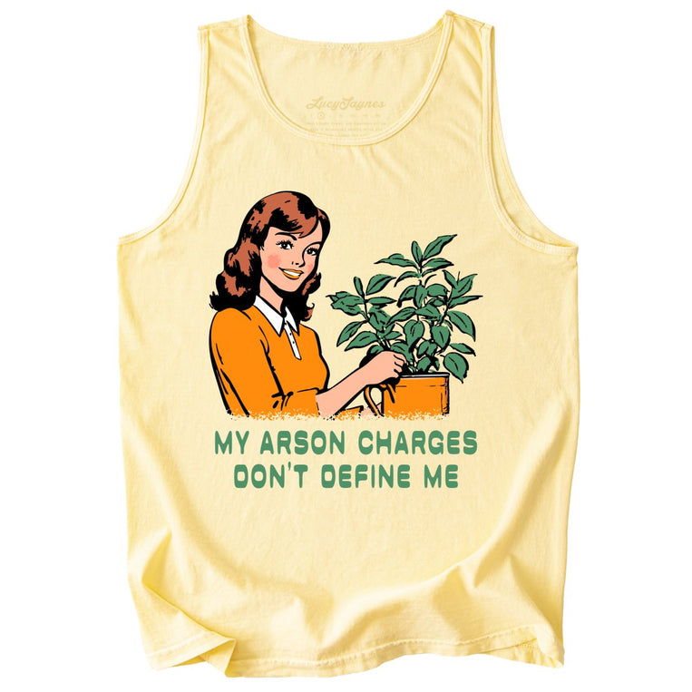 My Arson Charges Don't Define Me Comfort Colors Graphic Tank Top - Butter