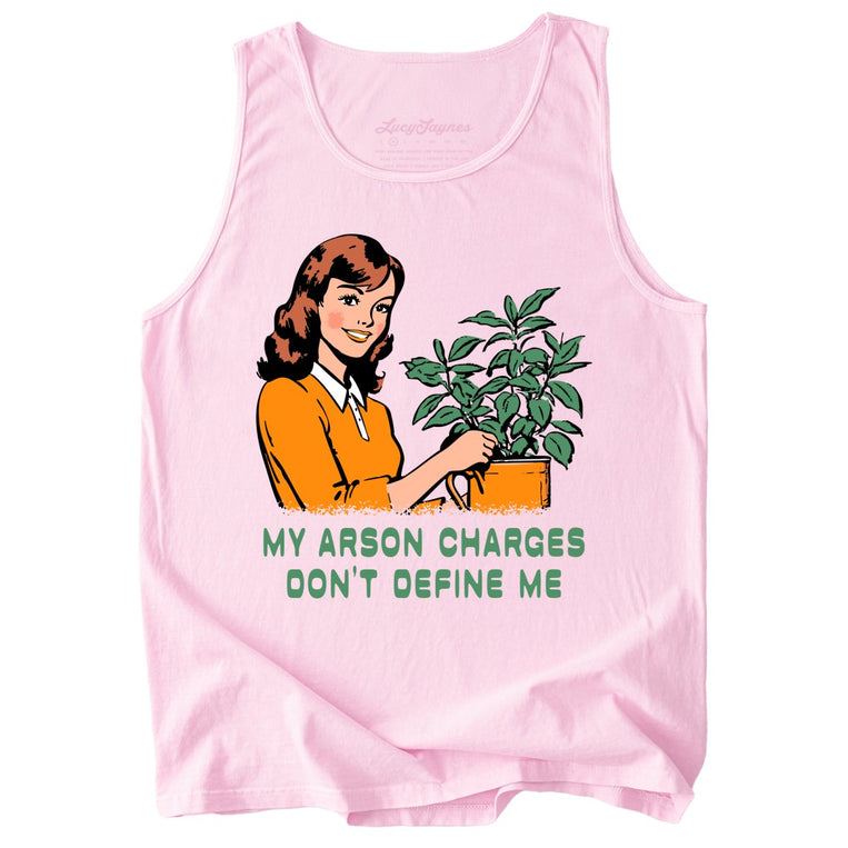 My Arson Charges Don't Define Me Comfort Colors Graphic Tank Top - Blossom