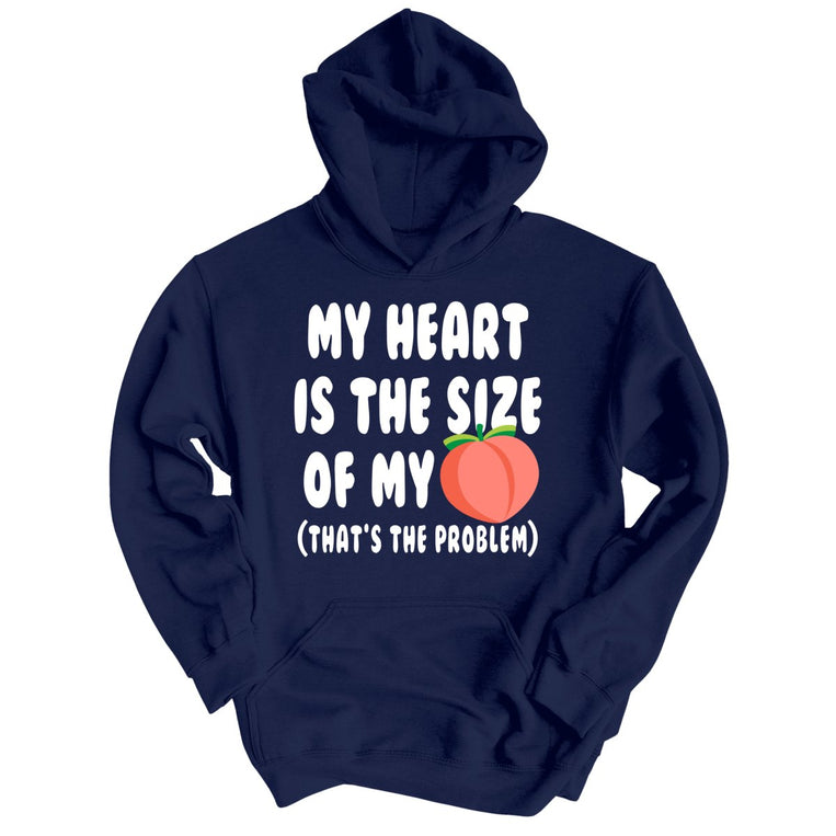 My Heart Is The Size Of My Butt - Navy - Front