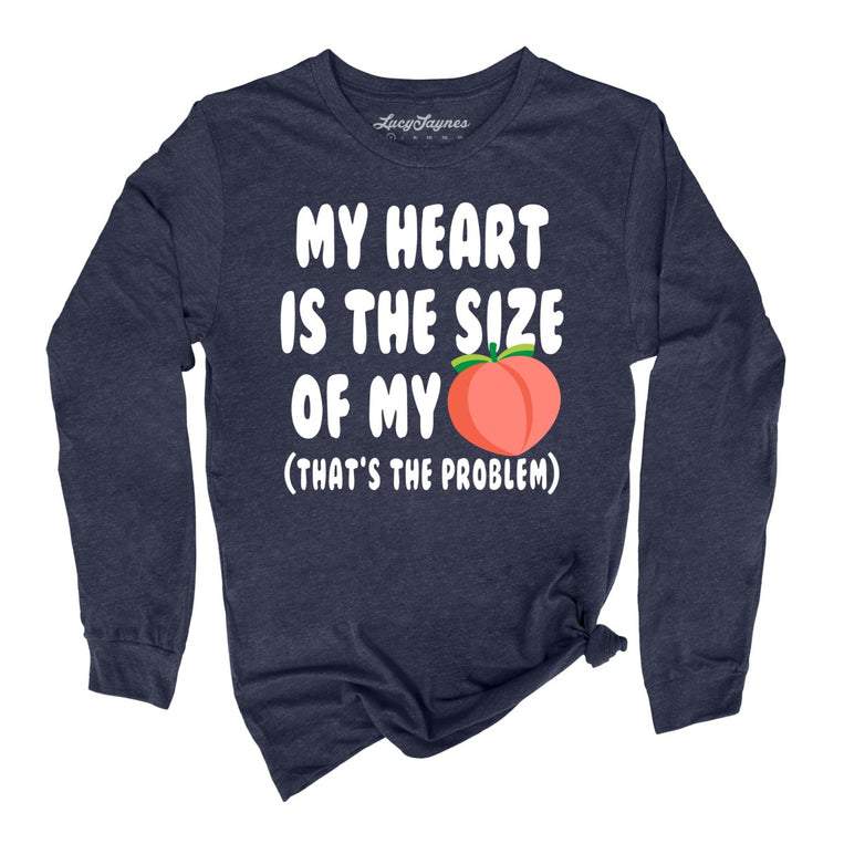 My Heart Is The Size Of My Butt - Heather Navy - Front